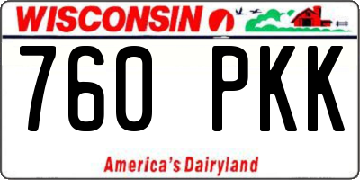 WI license plate 760PKK