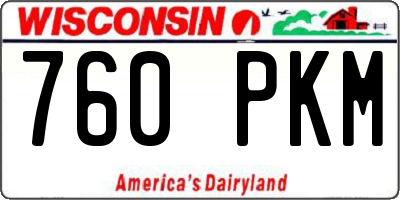 WI license plate 760PKM