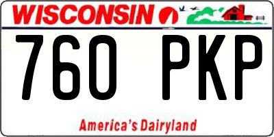 WI license plate 760PKP