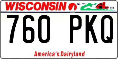 WI license plate 760PKQ