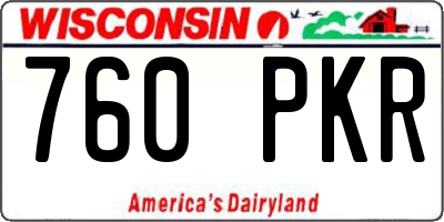 WI license plate 760PKR