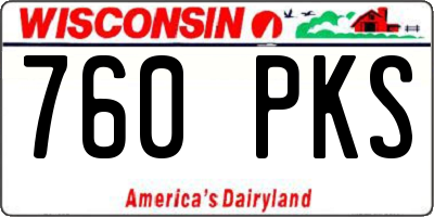 WI license plate 760PKS