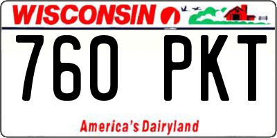 WI license plate 760PKT