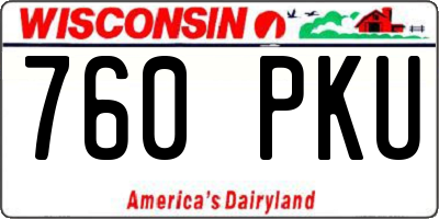 WI license plate 760PKU