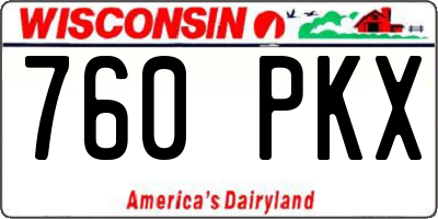 WI license plate 760PKX