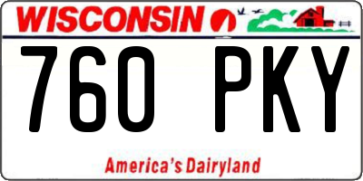 WI license plate 760PKY