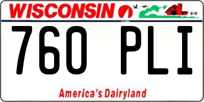 WI license plate 760PLI