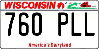 WI license plate 760PLL