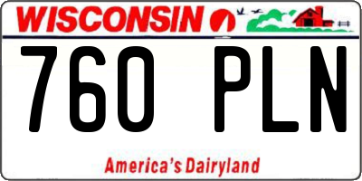 WI license plate 760PLN
