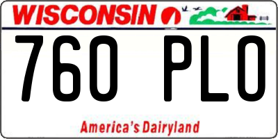 WI license plate 760PLO