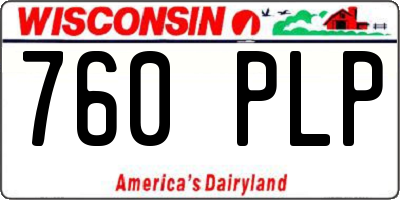 WI license plate 760PLP