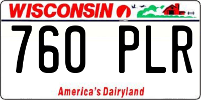 WI license plate 760PLR