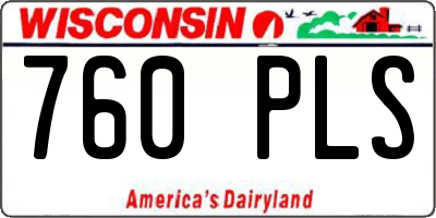 WI license plate 760PLS