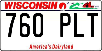 WI license plate 760PLT