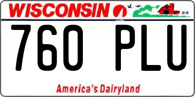 WI license plate 760PLU