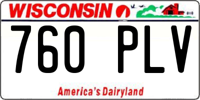 WI license plate 760PLV