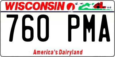 WI license plate 760PMA
