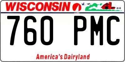 WI license plate 760PMC