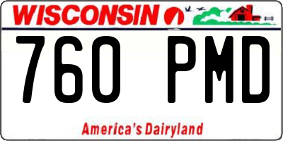 WI license plate 760PMD