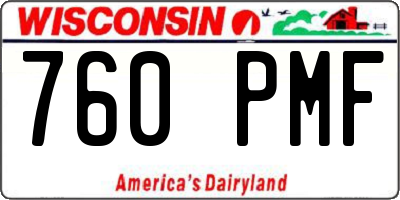 WI license plate 760PMF
