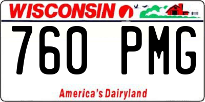 WI license plate 760PMG
