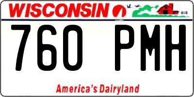 WI license plate 760PMH