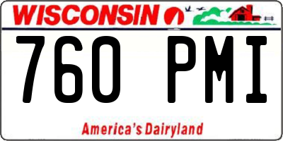WI license plate 760PMI