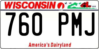 WI license plate 760PMJ