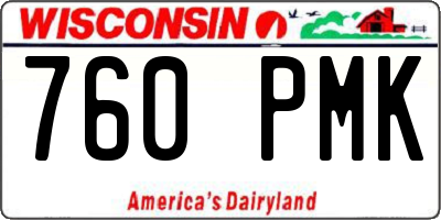 WI license plate 760PMK