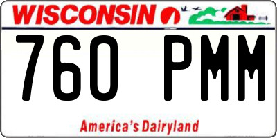 WI license plate 760PMM