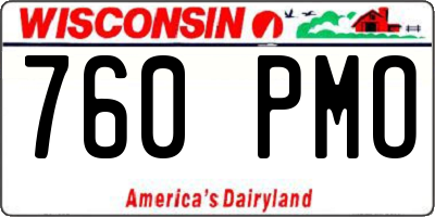 WI license plate 760PMO