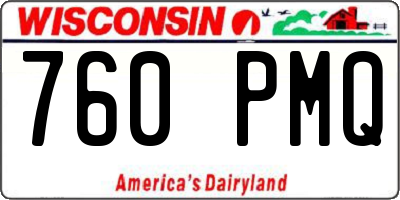 WI license plate 760PMQ
