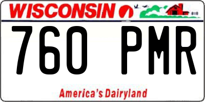 WI license plate 760PMR