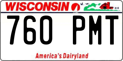 WI license plate 760PMT