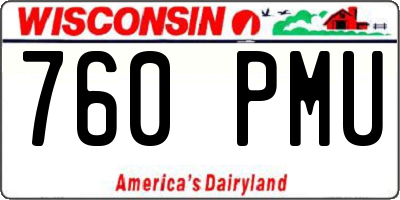 WI license plate 760PMU