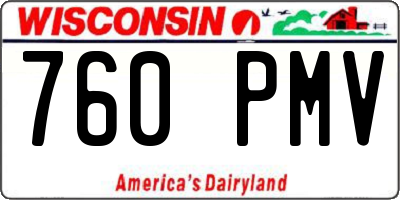 WI license plate 760PMV