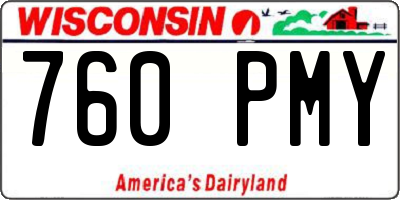 WI license plate 760PMY