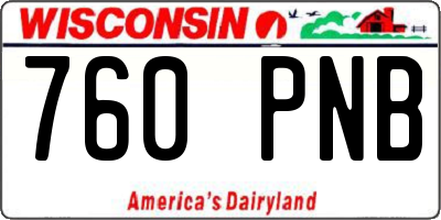WI license plate 760PNB