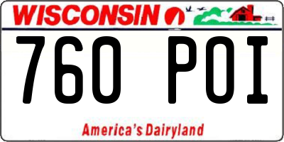 WI license plate 760POI
