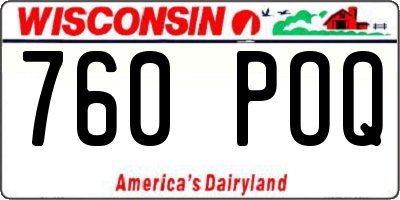 WI license plate 760POQ