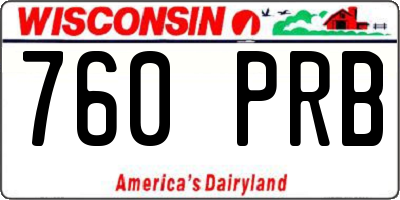WI license plate 760PRB