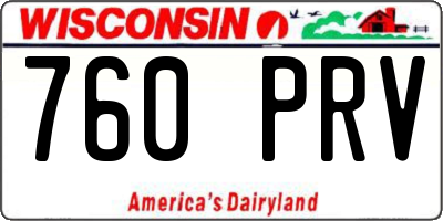 WI license plate 760PRV