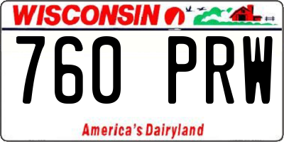 WI license plate 760PRW