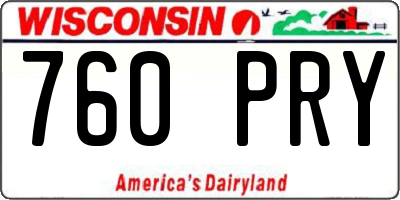 WI license plate 760PRY