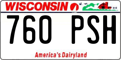 WI license plate 760PSH