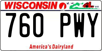 WI license plate 760PWY
