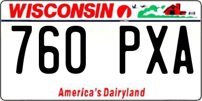 WI license plate 760PXA
