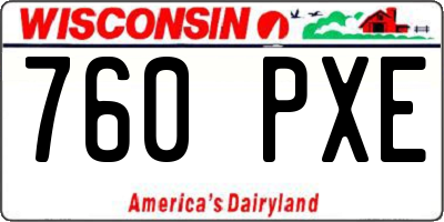 WI license plate 760PXE