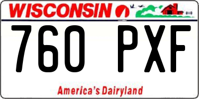 WI license plate 760PXF