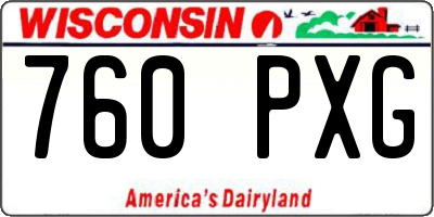 WI license plate 760PXG